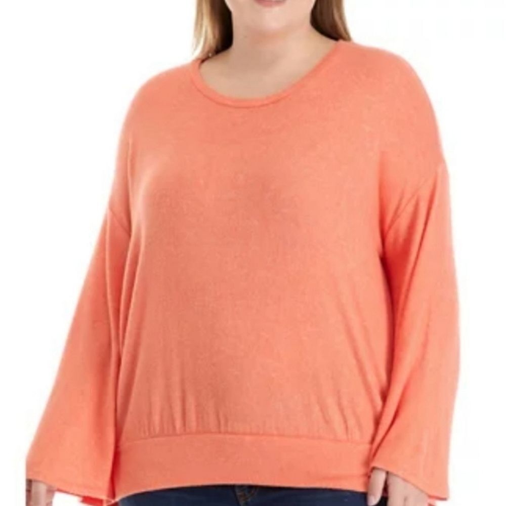 🔹️Wonderly Orange Soft Bell Sleeve Sweater 2X